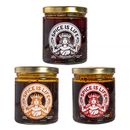 Choil® Variety Pack (3-Pack) – Chili Crisp with Garlic & Shallots, No Seed Oils, Olive & Avocado Oil, Small Batch