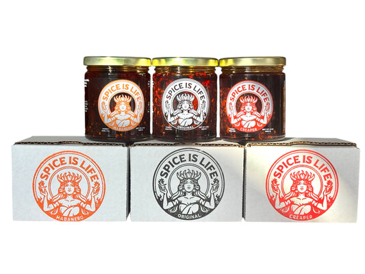 Chili Oil Variety Pack (3-Pack) – Chili Crisp with Garlic & Shallots, No Seed Oils, Olive & Avocado Oil, Small Batch